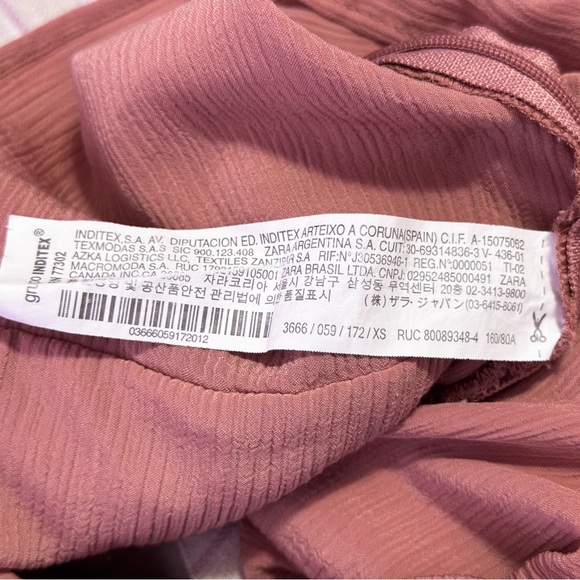 Zara | Blush Pink Ruched Mock Neck Open Back | XS | EUC - Picture 8 of 8